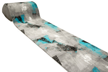 Chodnik Victoria B885Ad.g Trójkąty Turkus Szary Przecierany szerokość 80 cm