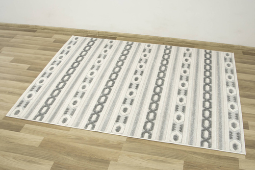Dywan Sznurkowy Stella D402A white/l.grey Etno Szary Srebrny Krem