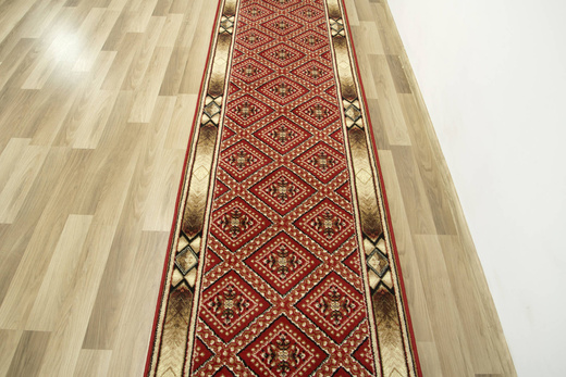 Chodnik Gold 371/22 bordowy szerokość 90 cm