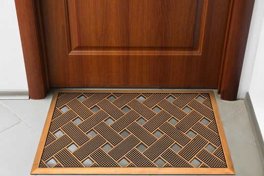 Wycieraczka gumowa kolor M42 ażurowa cegiełka brąz