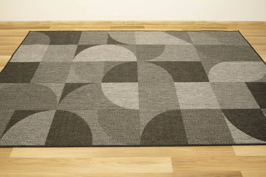 Dywan Dwustronny Sznurkowy Brussels 205498/11010 night silver Szary Grafit Geo Outdoor