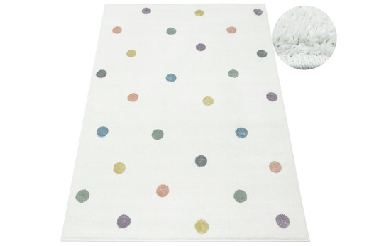 Dywan Dziecięcy Lima C275A cream/lila Krem Kropki
