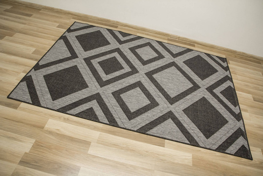 Dywan Dwustronny Sznurkowy Brussels 205386/11010 n.silver Antracyt Szary Romby Outdoor