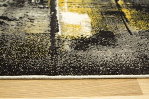 Dywan Victoria 7657A grey/antracyt Abstrakcyjny Przecierany Antracyt Żółty