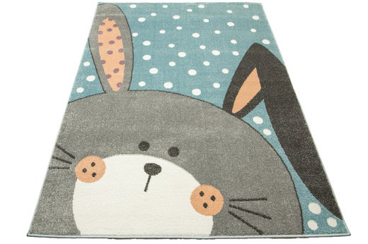 Dywan Dziecięcy Lima 1316C blue/l.grey Szary Niebieski Króliczek