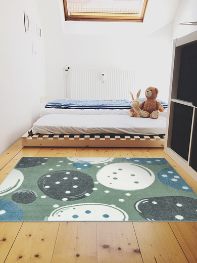 Dywan Dziecięcy Lima M040A green/cream Zielony Kremowy Kamyki Kropeczki