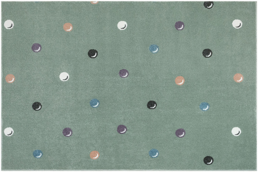 Wykładzina Dziecięca Lima C275b green/cream Zieleń Kropki Bańki szerokość 4 m