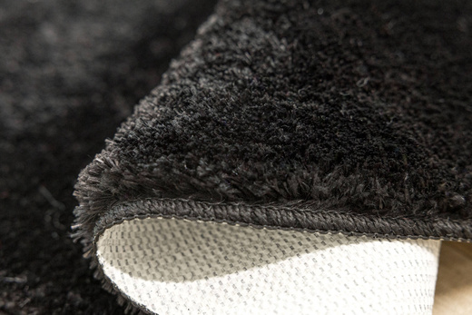 Dywan Okrągły Shaggy Antypoślizgowy Malmo Czarny