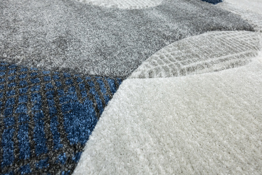 Dywan Kandy N390A N390A l.grey/navy Szary Granatowy Elipsy Fryz