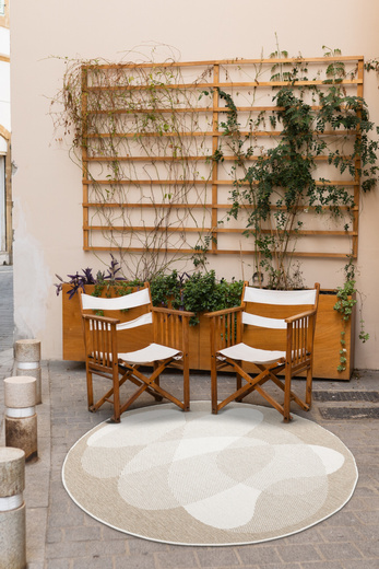 Okrągły Dwustronny Dywan Sznurkowy Brussels 205835/10820 Jute Beż Krem Koła Outdoor