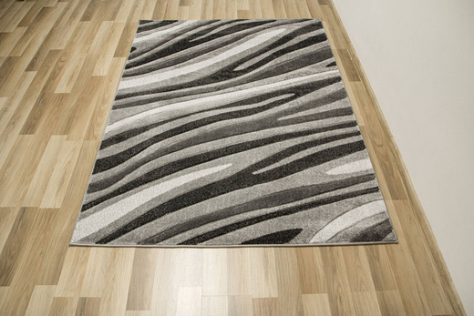 Dywan Amelia C012B grey/black Szary Czarny Fale