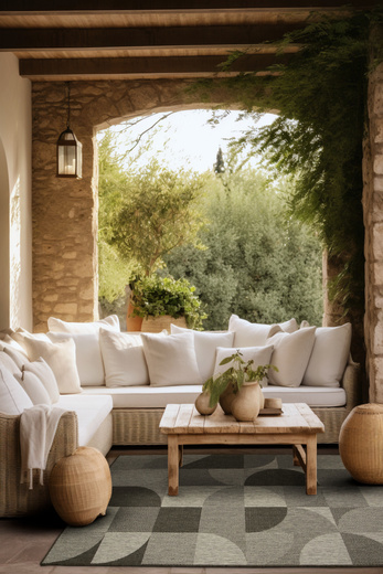 Dywan Dwustronny Sznurkowy Brussels 205498/11010 night silver Szary Grafit Geo Outdoor