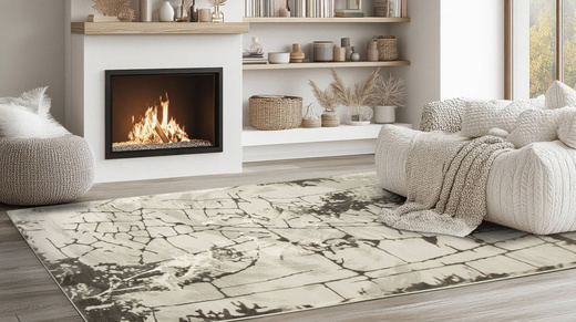 Dywan Garda P037A Gray Szary Krem Beton Tynk