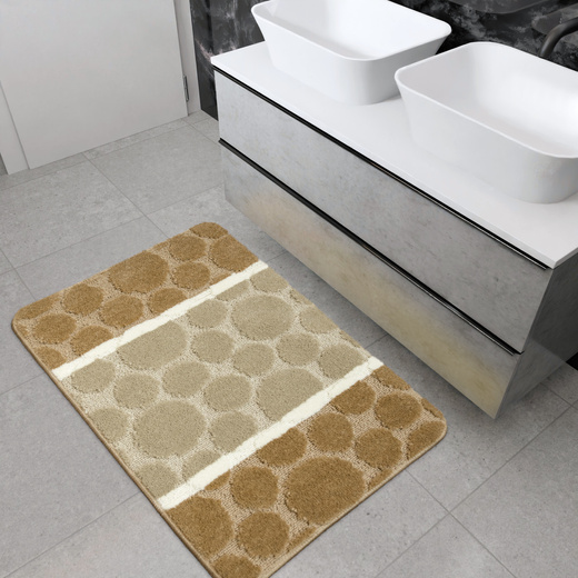 Dywanik Łazienkowy Siena Beige Beż Kropki Paski