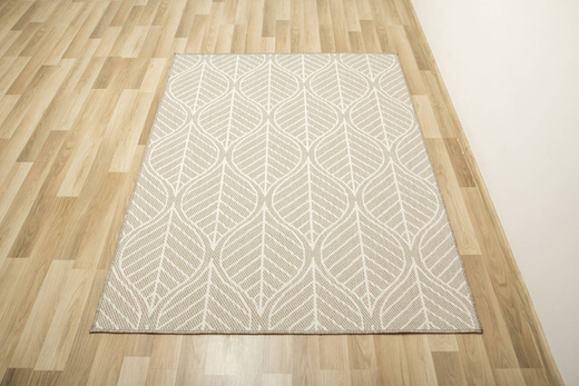 Dywan Dwustronny Sznurkowy Brussels 205647/10610 linen Jasny Beż Krem Listki Outdoor