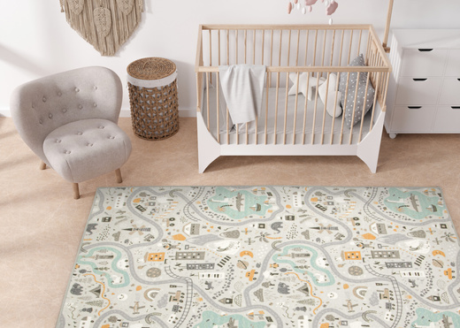 Pastelowy Dywan Dziecięcy Uliczki 04