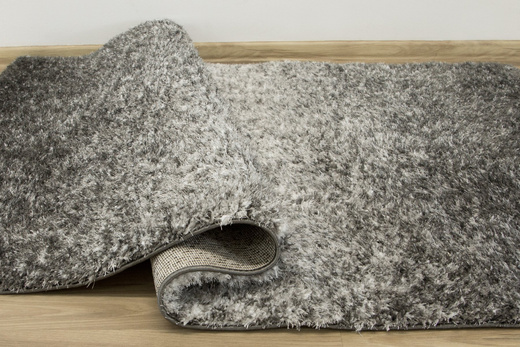 Dywan Shaggy Puffy P591 Anthracite White Antracyt Biel