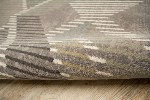 Dywan Wełniany Ballata Elian Shale Szary Zielony Geometria