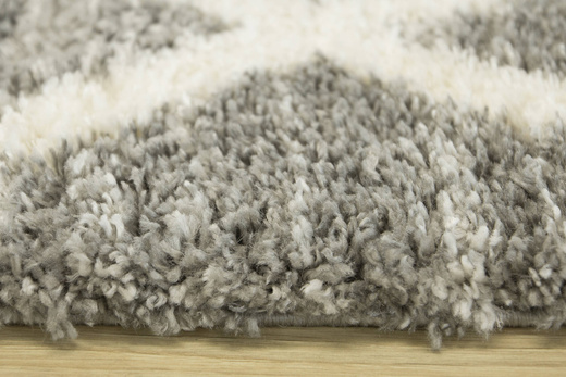 Puszysty Dywan Pulpy Shaggy A574A d.grey/cream Szary Kremowy Zygzaki Etno