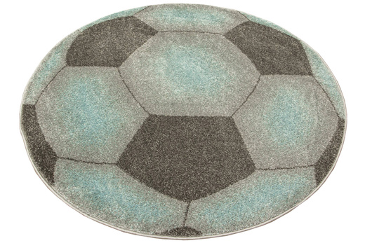 Okrągły Dywan Lima G758A l.grey/blue Piłka Football Grafit Turkus Melanż