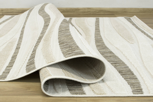 Dywan Sznurkowy Stella D408A white/brown Beż Krem Fale