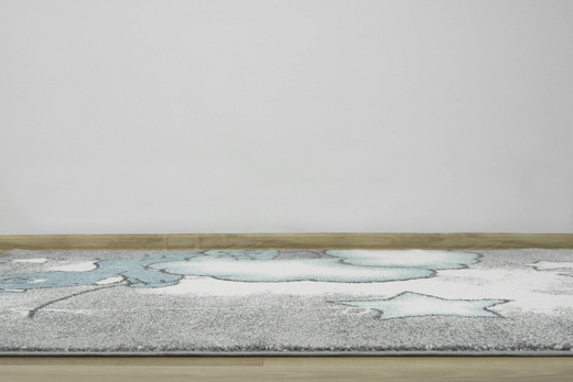 Dywan Dziecięcy Lima 1295A cream/blue Szary Niebieski Miś Chmurki Gwiazdki