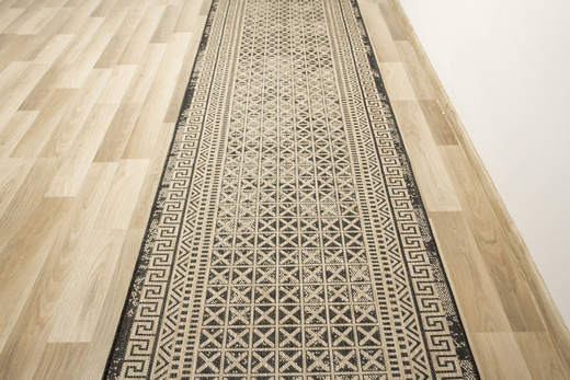 Sznurkowy Chodnik Terra Greco 17 Beż Grafit Grecka Mozaika szerokość 67 cm