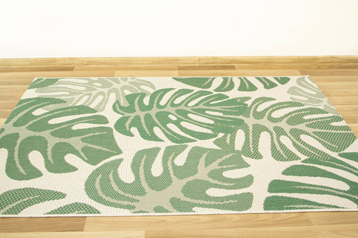 Dywan Sznurkowy Foggia 16703/460 Liście Monstery Zieleń Krem Beż