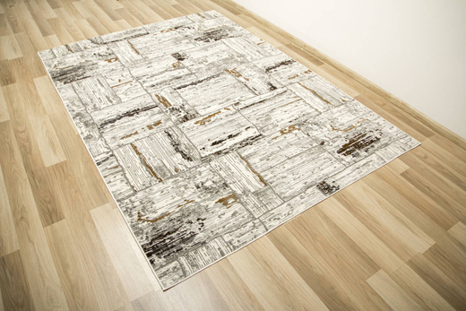 Dywan Modena 5309 bone/d.brown Krem Szary Złoty Przeciecierany Tynk