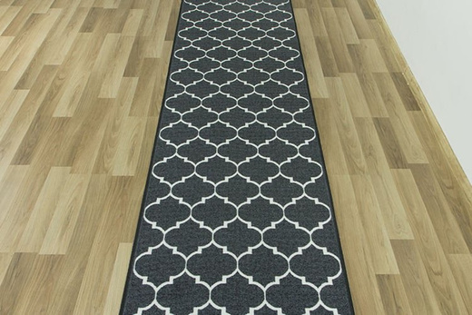 Antypoślizgowy chodnik clover koniczyna ciemny szary szerokość 80 cm