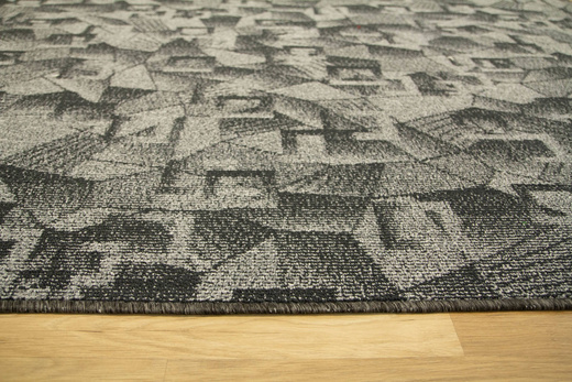 Wykładzina Flamingo 74 Dark Grey Ciemny Szary Czarny szerokość 4 m