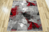 Dywan Victoria B885A d.grey/red Trójkąty Czerwień Szary Przecierany