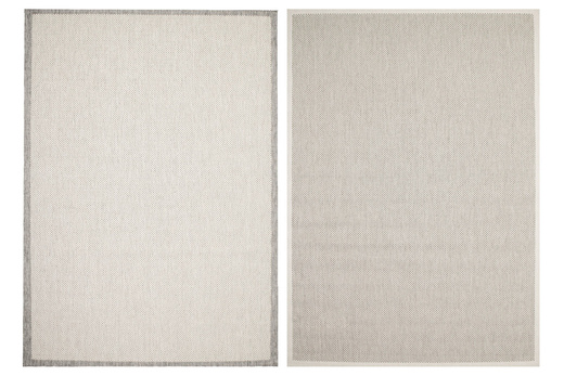 Dywan Dwustronny Sznurkowy Brussels 205014/10010 Silver Romby Kratka Outdoor