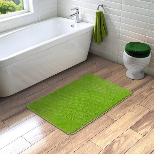 Dywanik Łazienkowy Antypoślizgowy Sara Green/Lime Jasny Zielony Fale