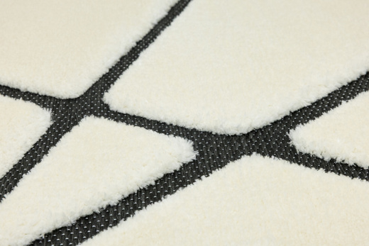Dywan Shaggy Lula Soft IM85A Black/Bone Trójkąty Krem Czarny