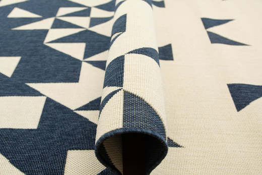 Dywan Sznurkowy Dwupoziomowy Vigo 20401/994 Granatowy Krem Trójkąty