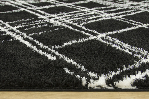 Dywan Boho 668 black/cream Czarny Romby Kreski