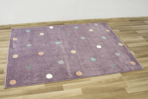Dywan Dziecięcy Lima C275A lila/rose Kropki Fiolet
