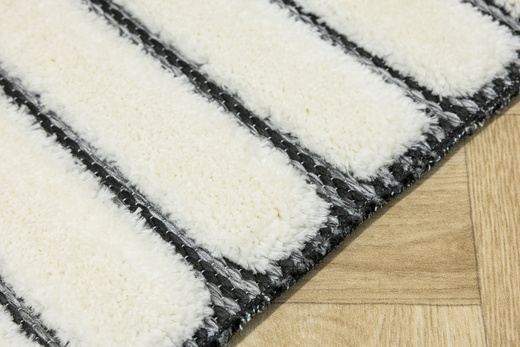 Dywan Shaggy Lula Soft IM43A Black/Bone Romby Krem Czarny Grafit