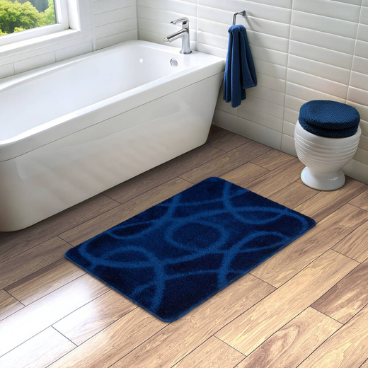 Dywanik Łazienkowy Antypoślizgowy Kobe Navy Granatowy Linie