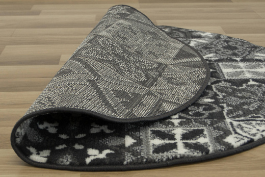 Okrągły Dywan Luna 503754/89922 Patchwork Szary