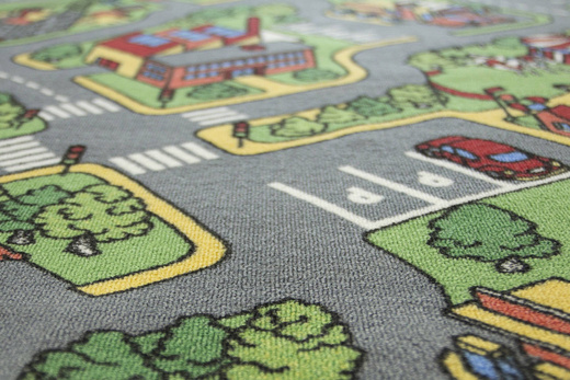 Dywan O-rally Uliczki droga zamek budowa miasto na filcu