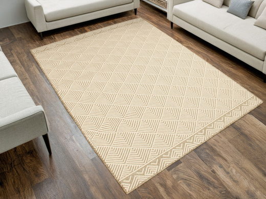 Dywan Dwustronny Sznurkowy Brussels 205740/10610 Linen Beż Krem Romby Outdoor