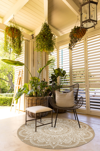 Okrągły Dwustronny Dywan Sznurkowy Brussels 205333/10810 Jute Beż Krem Rozeta Outdoor