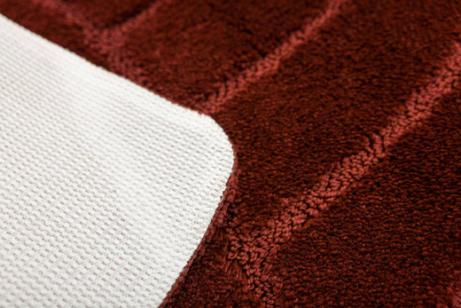 Dywanik Łazienkowy Antypoślizgowy Sash Carmine Karminowy Czerwony Pasy