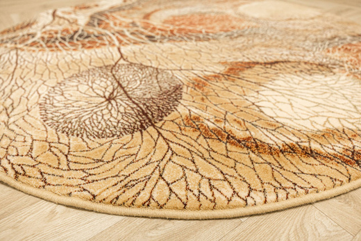 Okrągły Wełniany Dywan Isfahan Bellona Bursztyn