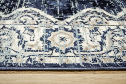 Owalny Dywan Victoria 7094A l.blue/cream owal Ornament Niebieski Krem