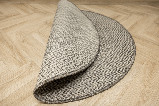 Okrągły Dywan Sznurkowy Jeans 19242/P91 Koło Beż Grafit Jodełka