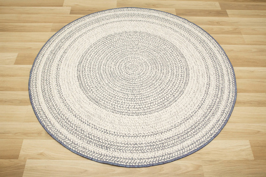 Okrągły Dwustronny Dywan Sznurkowy Brussels 205670/10310 ocean Ocean Niebieski Krem Outdoor