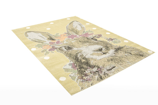 Dywan Dziecięcy Lima G755A yellow/d.grey Szary Żółty Zajączek